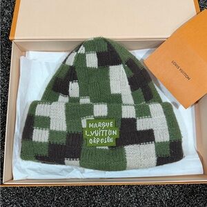 Louis Vuitton Pharrell SS24 Damoflage Damier Camo Beanie Knit Hat